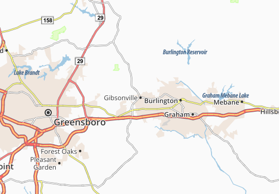 Mapa Gibsonville