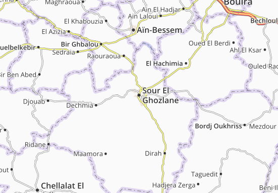 Mapa Sour El Ghozlane