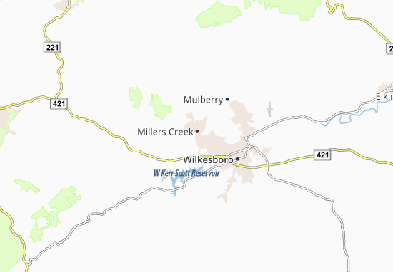 Kaart Plattegrond Millers Creek