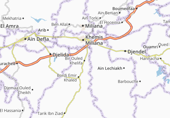 Karte Stadtplan Bir Ouled Khelifa