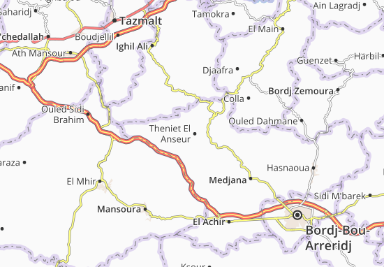 Karte Stadtplan Theniet El Anseur