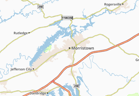 Kaart Plattegrond Morristown