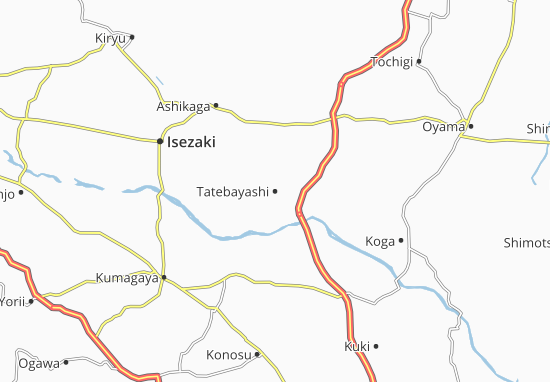 Mapa Tatebayashi