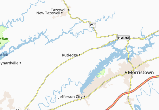 Karte Stadtplan Rutledge