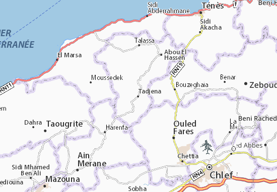 Mapa Tadjena