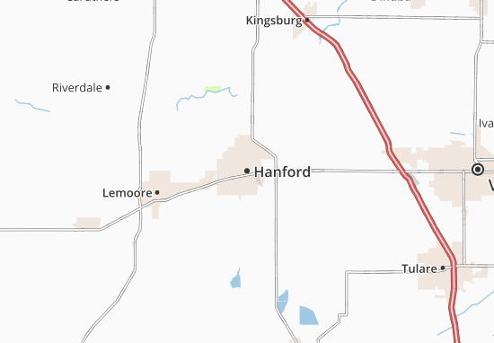 Karte Stadtplan Hanford