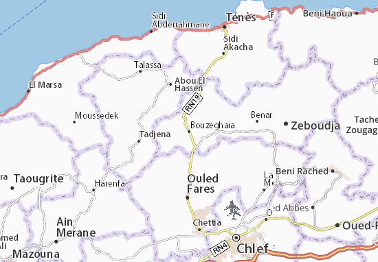 Karte Stadtplan Bouzeghaia
