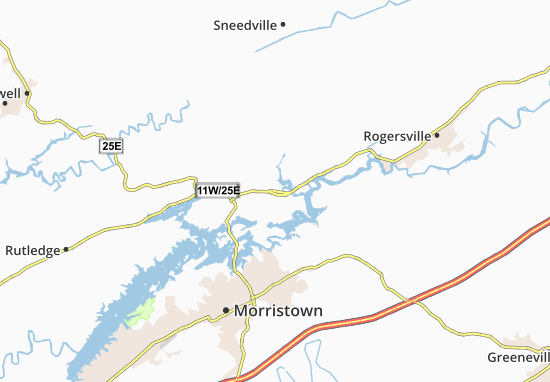 Mapa Mooresburg