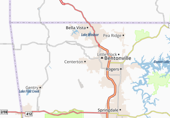 Mapa Centerton