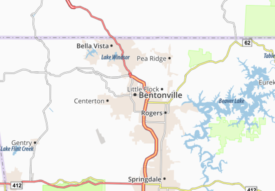 Karte Stadtplan Bentonville
