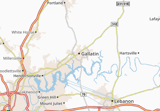 Karte Stadtplan Gallatin