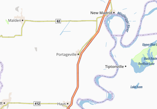 Kaart Plattegrond Portageville