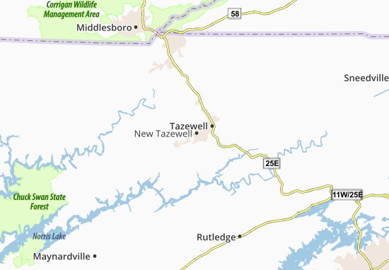 Karte Stadtplan New Tazewell