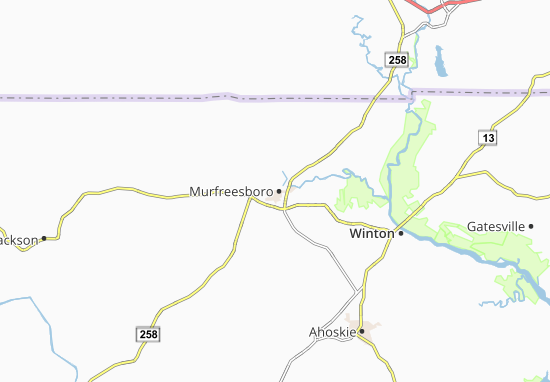 Kaart Plattegrond Murfreesboro
