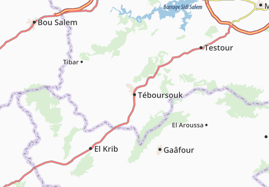 Mapa Téboursouk
