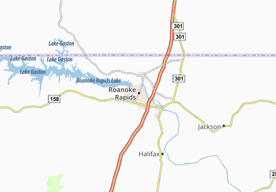 Kaart Plattegrond Roanoke Rapids