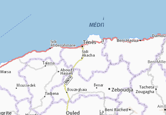 Kaart Plattegrond Sidi Akacha