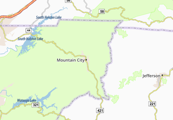 Kaart Plattegrond Mountain City