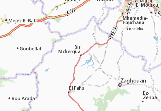 Karte Stadtplan Bir Mchergua