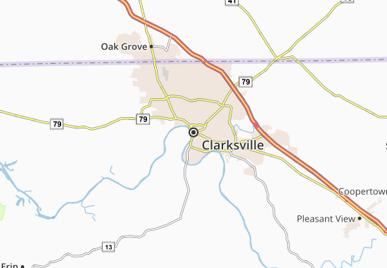 Kaart Plattegrond Clarksville