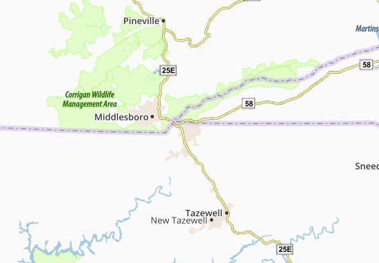 Harrogate-Shawanee Map