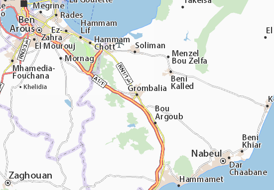 Karte Stadtplan Grombalia