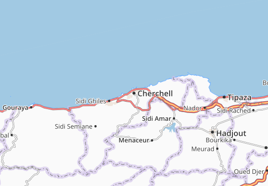 Kaart Plattegrond Cherchell