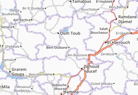 Karte Stadtplan Beni Oulbane