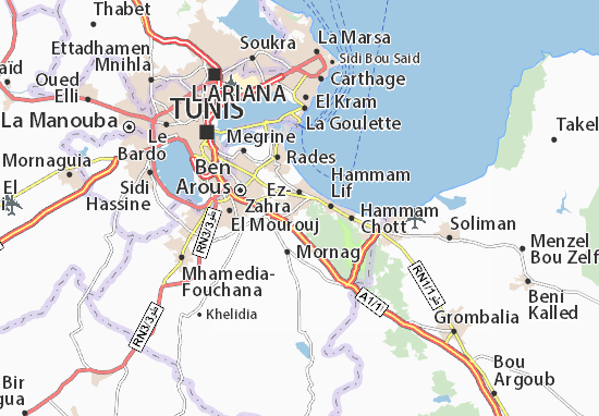 Karte Stadtplan Bou Mhel El Bassatine