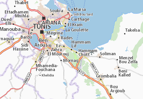 Hammam Lif Map