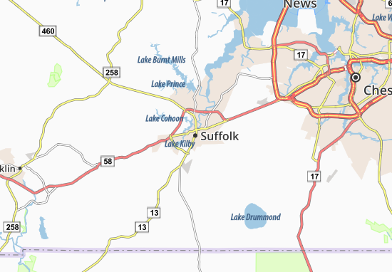 Karte Stadtplan Suffolk