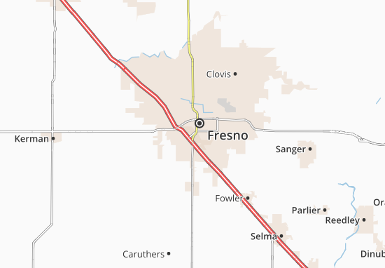 Kaart Plattegrond Fresno