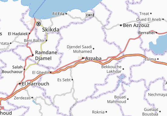 Karte Stadtplan Azzaba