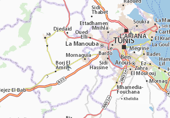 Karte Stadtplan Mornaguia