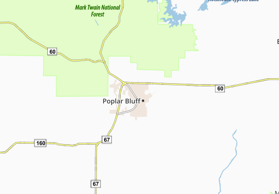Kaart Plattegrond Poplar Bluff
