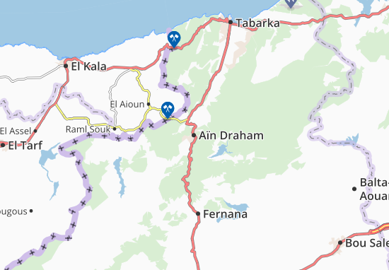 Karte Stadtplan Aïn Draham