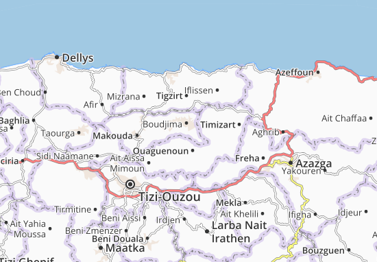 Karte Stadtplan Boudjima