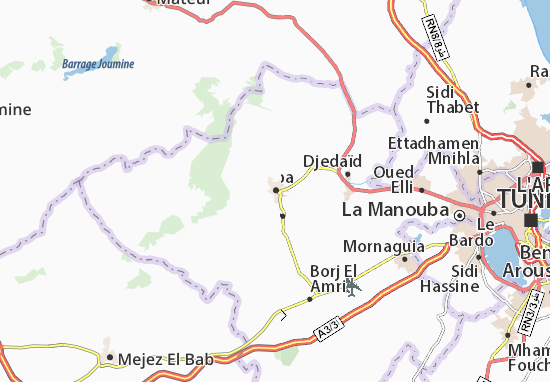 Karte Stadtplan Tebourba