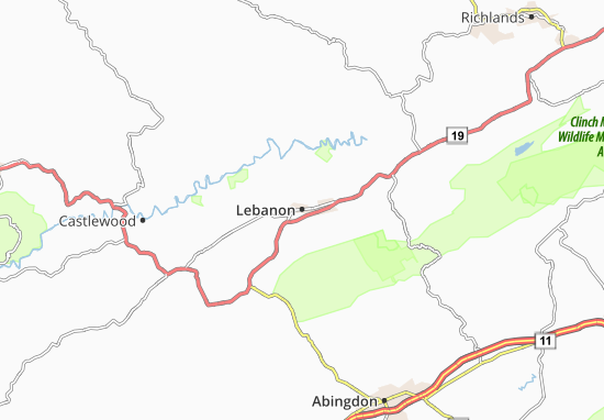 Kaart Plattegrond Lebanon