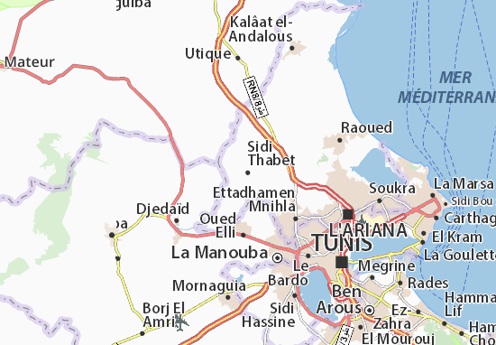 Karte Stadtplan Sidi Thabet