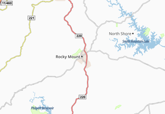 Kaart Plattegrond Rocky Mount