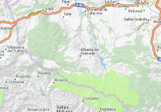 Kaart Plattegrond Alhama de Granada