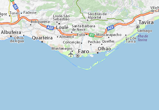 Karte Stadtplan Faro