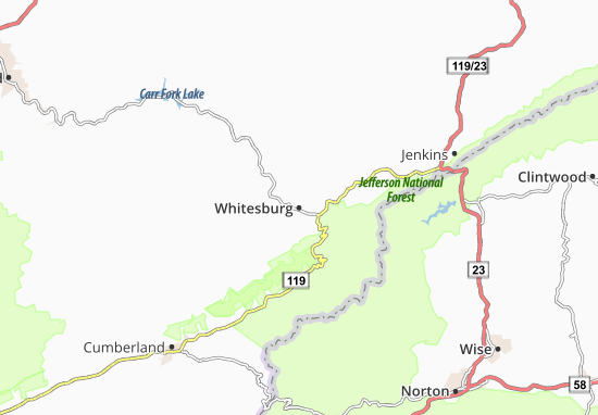 Mapa Whitesburg