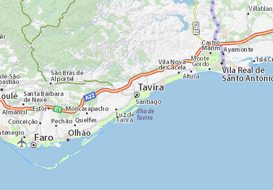 Kaart Plattegrond Tavira