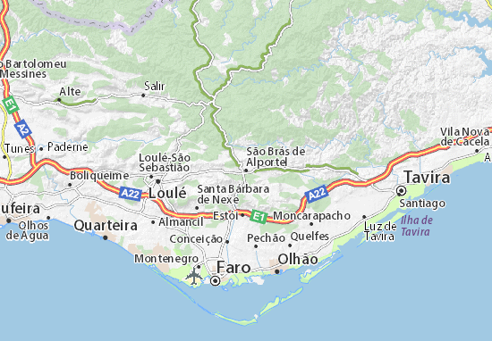 Kaart Plattegrond São Brás de Alportel