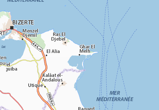 Karte Stadtplan Ghar El Melh