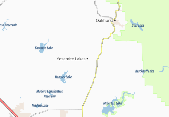 Karte Stadtplan Yosemite Lakes