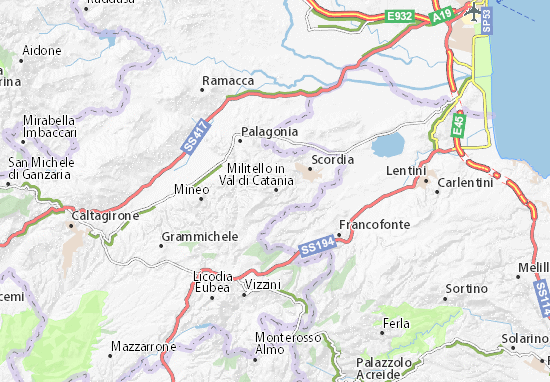 Mappe-Piantine Militello in Val di Catania