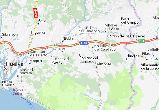 Kaart Plattegrond Rociana del Condado